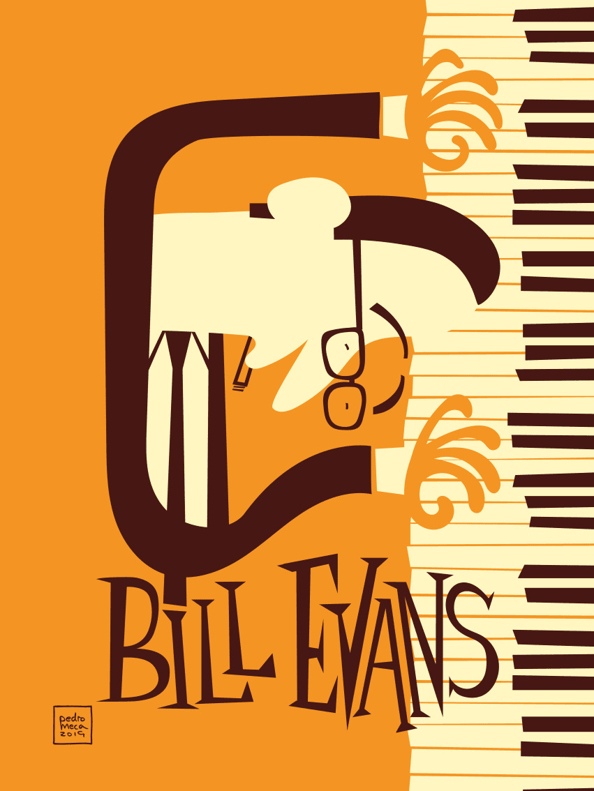 An illustration of Bill Evans